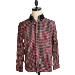 Levi’s Checked Plaid Button Down Flannel Shirt Red Black